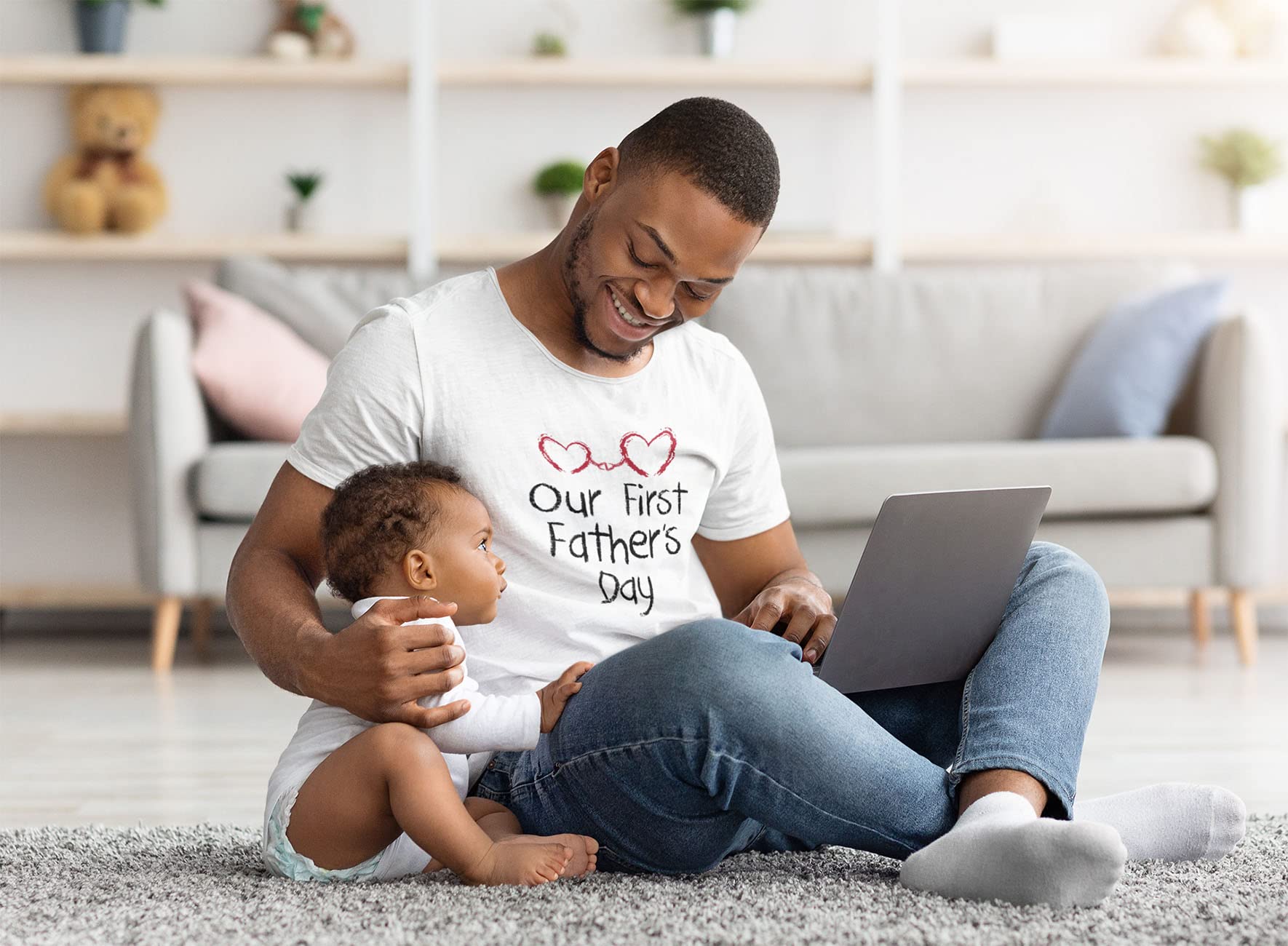 Best First Father's Day Shirt Gift for Dad - Cute Baby Boy & Girl Daddy T-Shirts for Men - Perfect for New Dads & Special Occasions