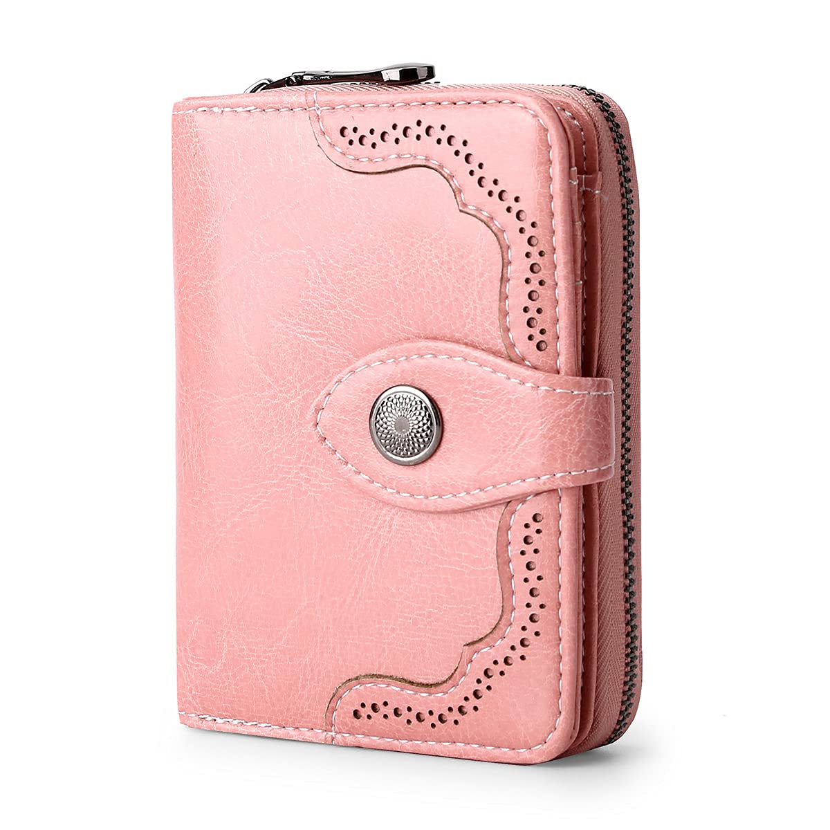 RFID Blocking Leather Wallets for Women - Slim Bifold Wallet with Zipper Pocket & Card Slots | Perfect for Everyday Use, Travel & Gift Giving