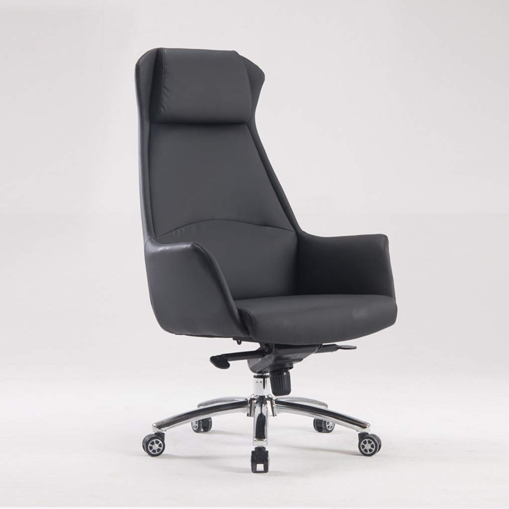FMOGE Ergonomic Office Chair - High Back Leather Executive Desk Chair with Lumbar Support, Swivel & Rolling Computer Chair for Home & Office (Blue, Small Size) - Perfect for Long Hours of Work, Gaming & Study