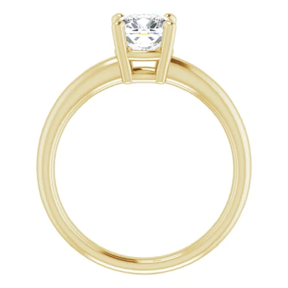 10K Solid Yellow Gold Handmade Engagement Ring - 1.0 CT Cushion Cut Moissanite Diamond Solitaire Wedding Band for Women, Her Proposal Ring - Perfect for Anniversary, Valentine's Day & Bridal Jewelry Gift