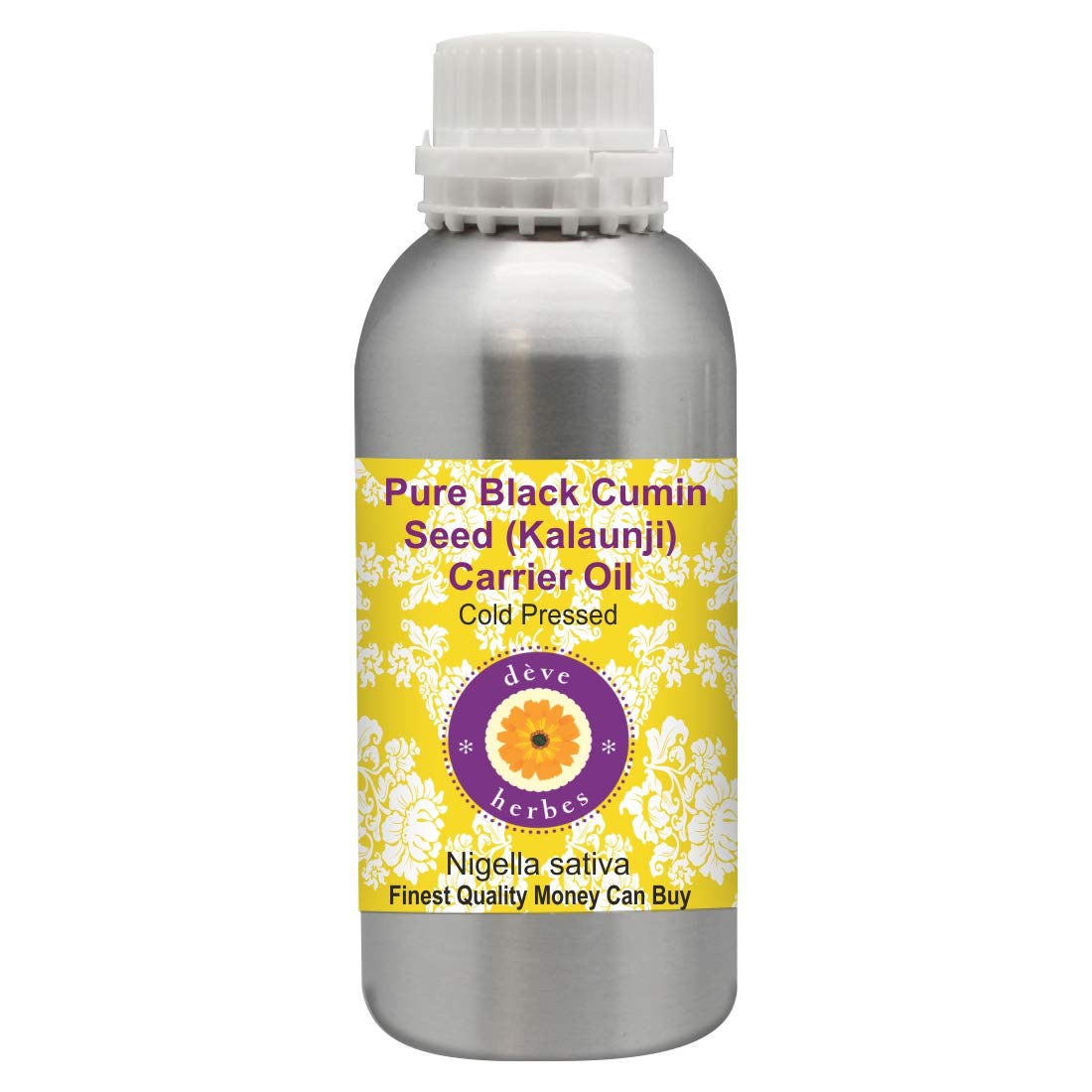 Deve Herbes Pure Black Cumin Seed Oil (Nigella Sativa) - Cold Pressed 1250ml (42 oz) Carrier Oil for Hair, Skin & Massage - Perfect for Aromatherapy & Natural Remedies