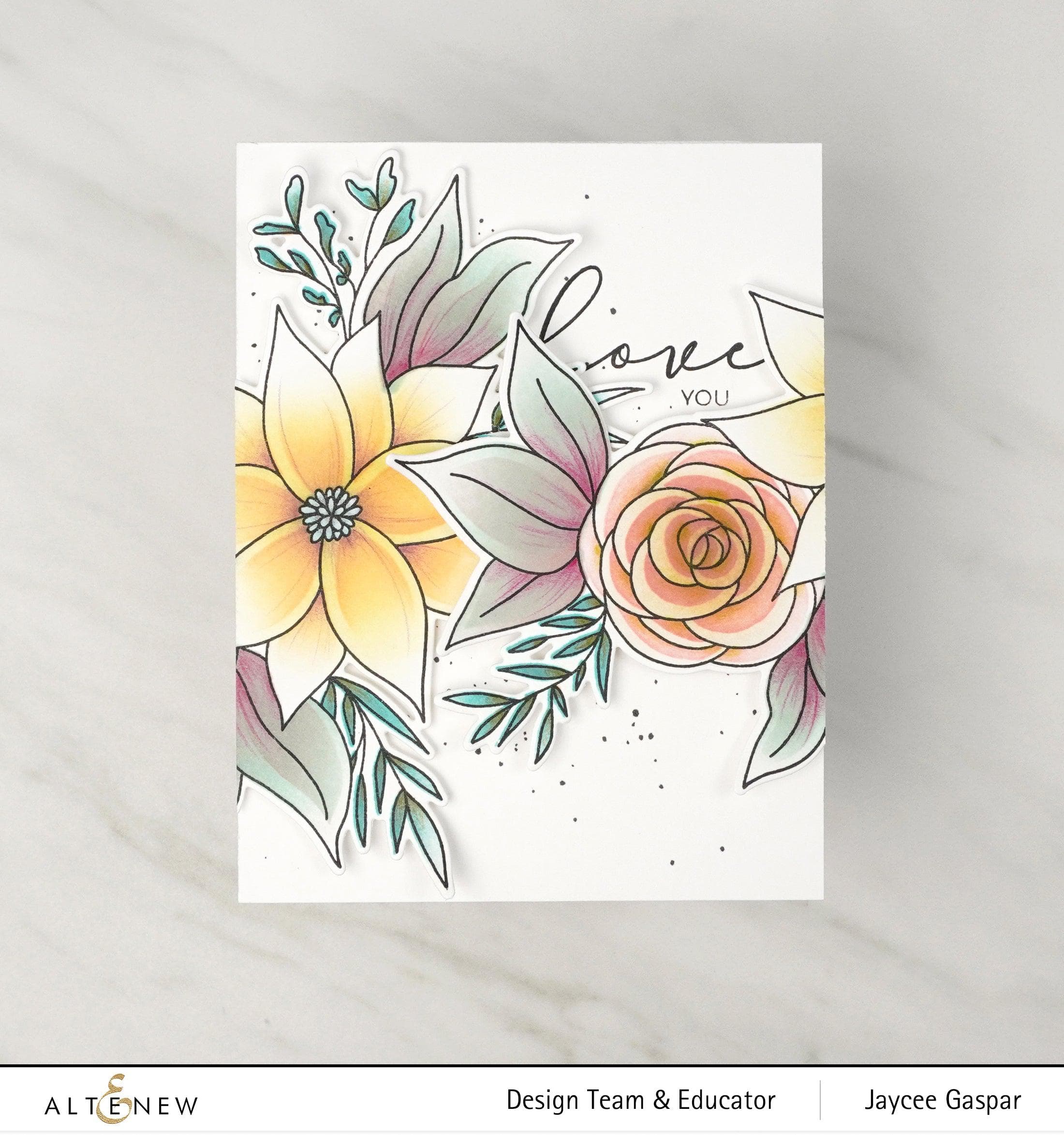 Calming Cluster Stamp & Die Cut Set with Stencil - DIY Scrapbooking & Card Making Supplies for Relaxing Craft Projects