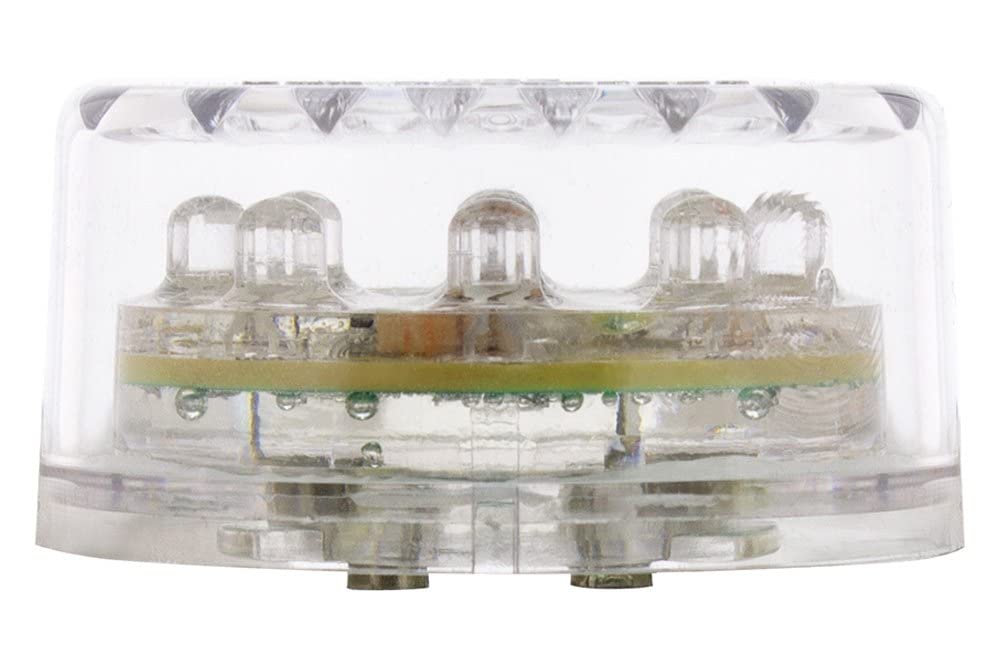 United Pacific 38362CB 2-Inch Round Amber LED Clearance/Marker Light with Clear Lens - 9 Bright LEDs for Trucks, Trailers & RVs - Durable Side Marker & Safety Light