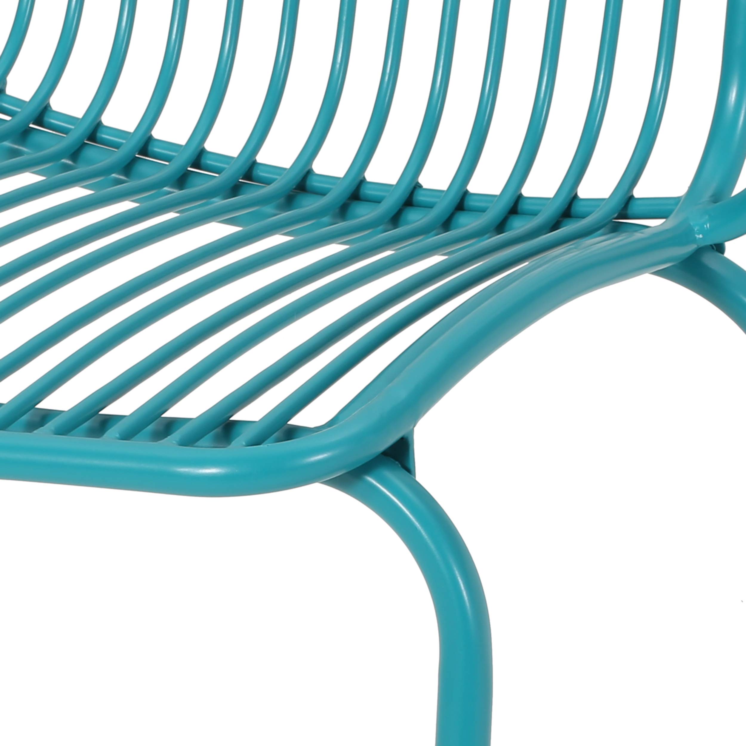 Premium Outdoor Modern Iron Club Chair Set of 2 - Matte Teal Patio Furniture for Garden, Poolside & Backyard Relaxation - Durable Weather-Resistant Design by GDFStudio