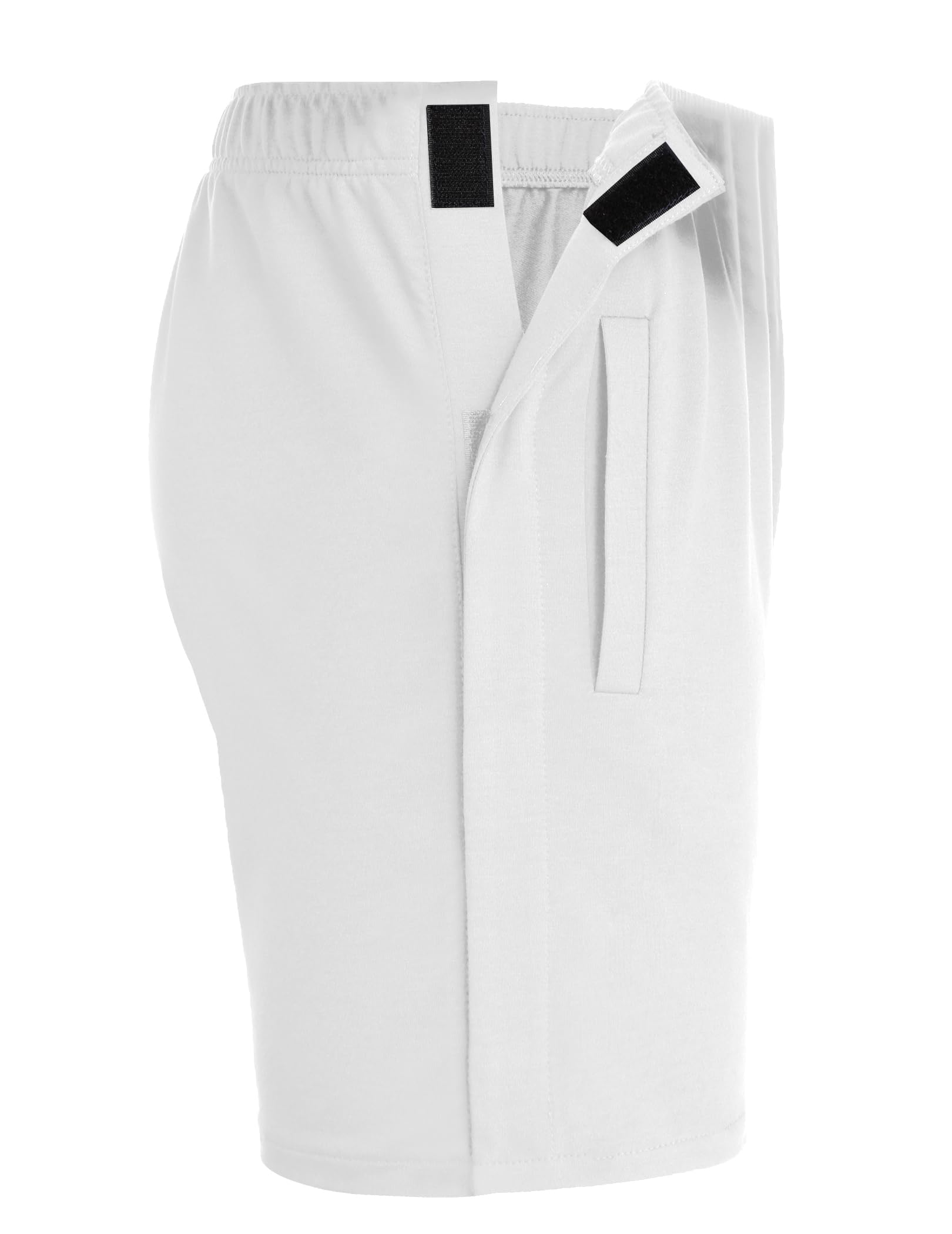 Deyeek Unisex Snap-On Athletic Shorts - Tear Away Cotton Shorts for Post Knee Surgery & Hip Replacement Recovery with Pockets - Ideal for Physical Therapy, Gym Workouts & Comfortable Daily Wear