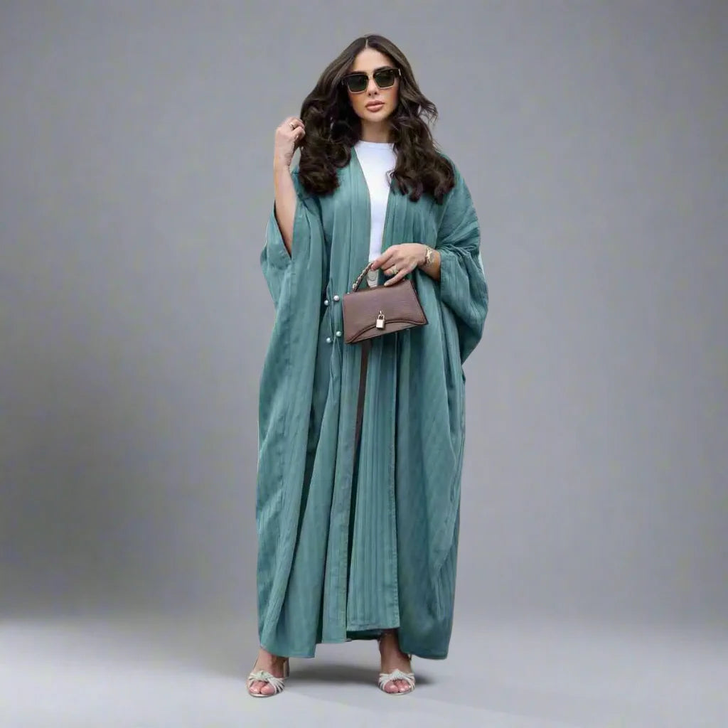 Muslim Women's Free Size Cardigan Open Abaya Dress - Modest Islamic Clothing for Prayer, Home & Outdoor Wear