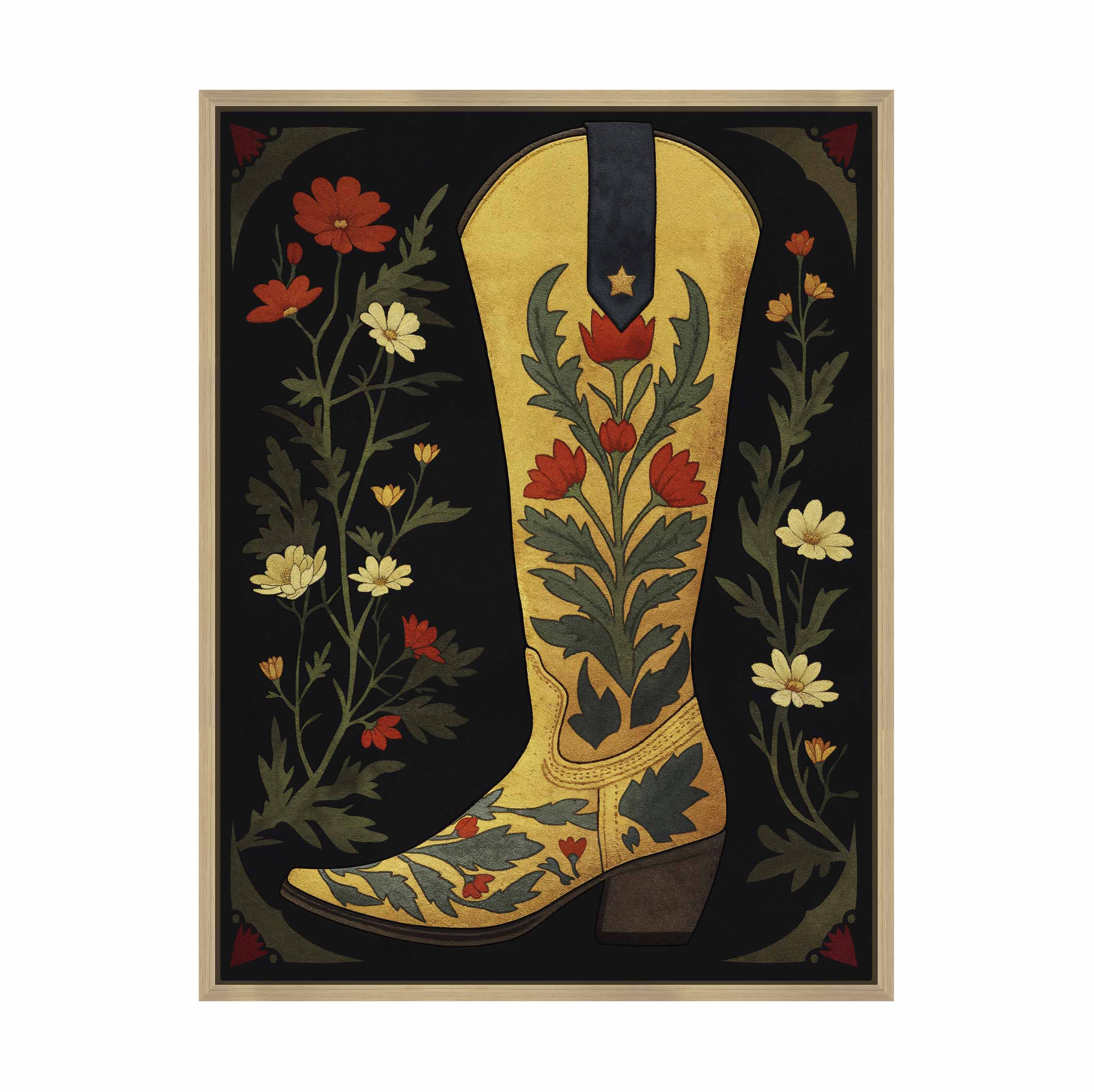 Frontier Floral Gallery Wrapped Canvas Wall Art - Handmade Modern Home Decor for Living Room, Bedroom & Office | Ready to Hang