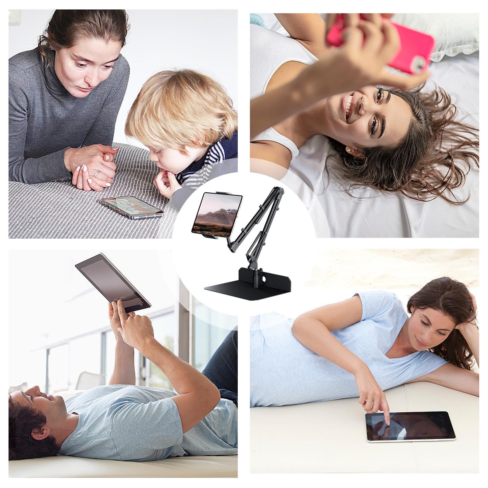 Adjustable Phone Holder for Bed - 360° Swivel & Flexible Phone Mount Stand for iPhone, Samsung & Smartphones - Perfect for Reading, Watching Videos & Hands-Free Calling in Bed