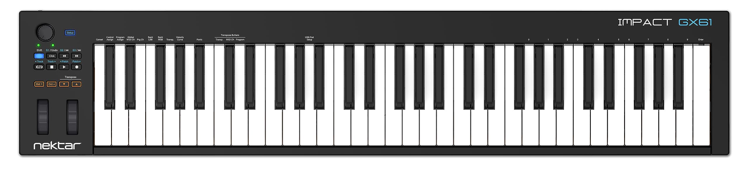 Nektar 61-Key USB MIDI Keyboard Controller for Music Production, Studio Recording & Live Performance - Plug & Play with DAW Software