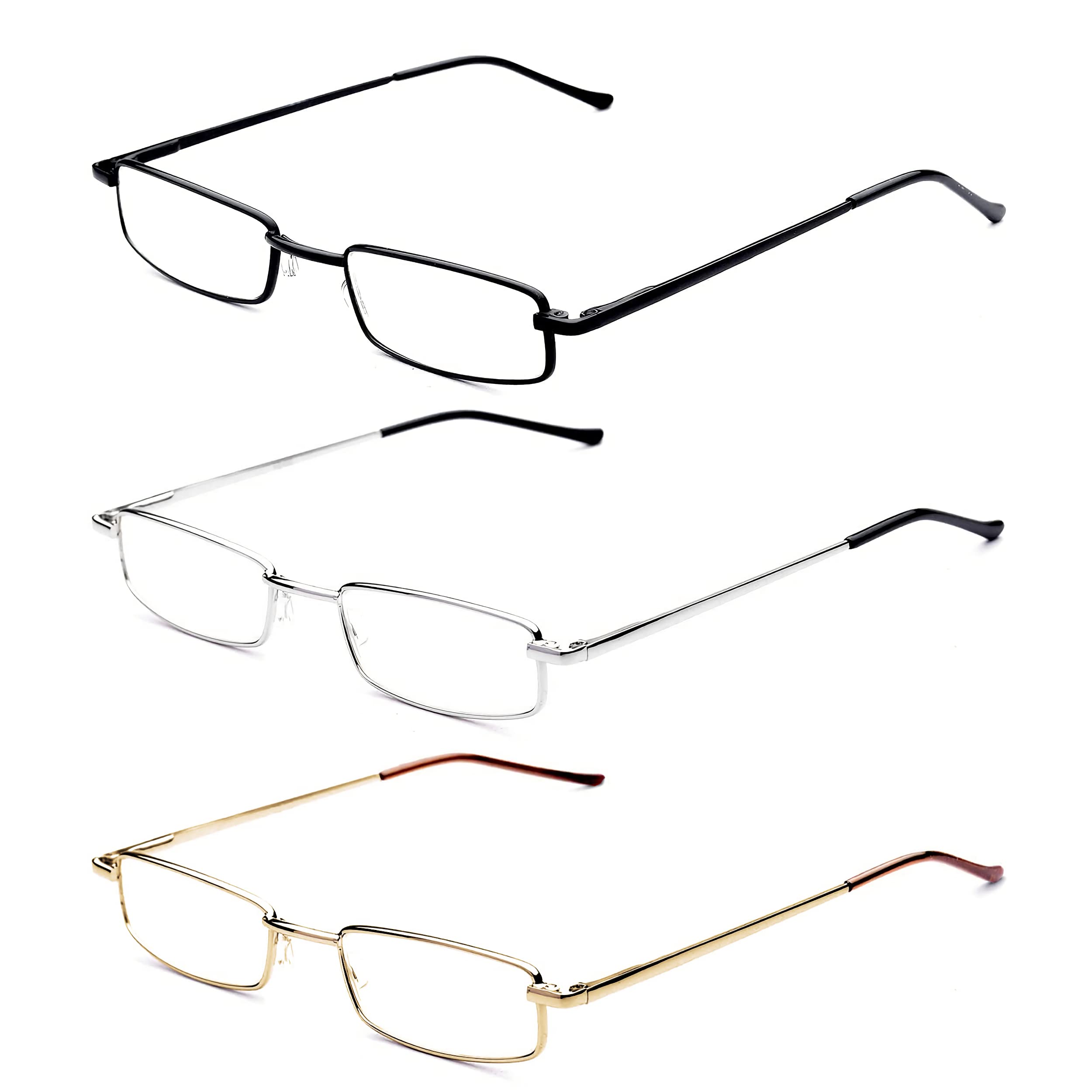 Slim Pen Reading Glasses - Lightweight Pocket Readers with Pen Clip Case | Blue Light Blocking | Perfect for Reading, Office Work & Travel Accessories