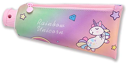 Stylish Unicorn Pencil Case with Built-in Sharpener - Cute Kawaii School Supplies for Girls, Japanese Stationery Organizer for Students, Back to School Essentials | Perfect for Classroom, Office & Travel Use