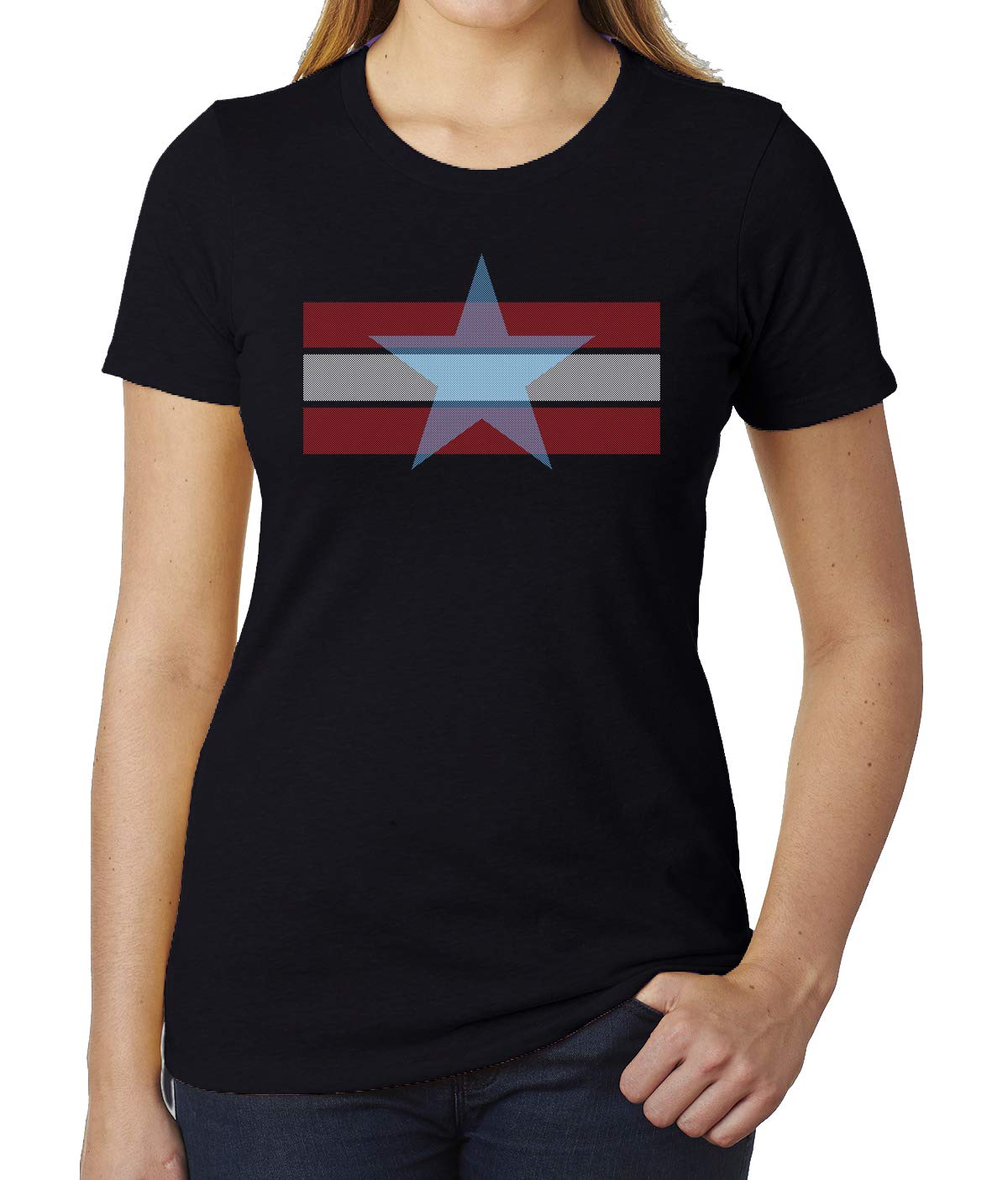 Women's Patriotic Stars and Stripes 4th of July Graphic T-Shirt - American Flag Themed Casual Tee for Independence Day Celebrations, BBQ Parties & Summer Outfits