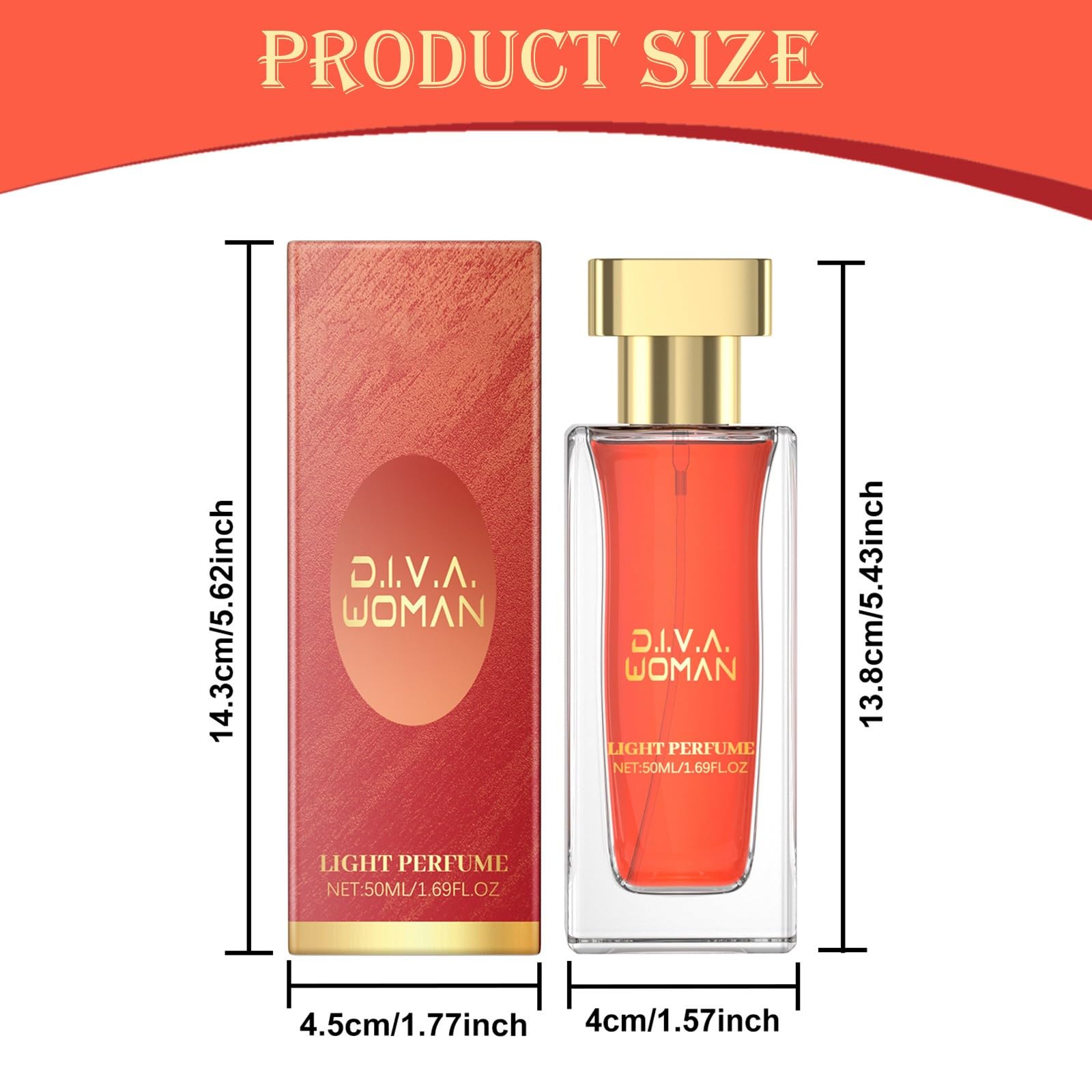 VEFSU 50ml Women's Perfume Set - Floral & Fruity Fragrance with Orange Flower Oil & Fruit Extracts, Fresh Long-Lasting Spray (Watermelon Red) - Perfect Gift for Her, Ideal for Daily Wear, Date Nights & Special Occasions