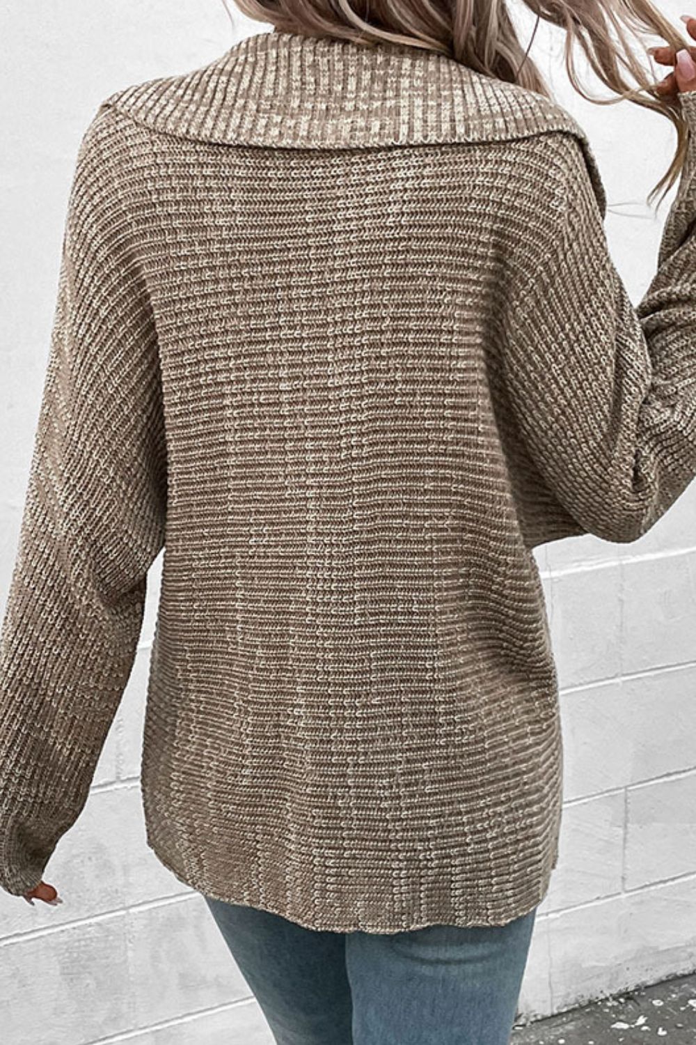 Heathered Horizontal Ribbing Pullover Sweater - Cozy Casual Knit Sweater for Women | Perfect for Fall Layering & Winter Outfits