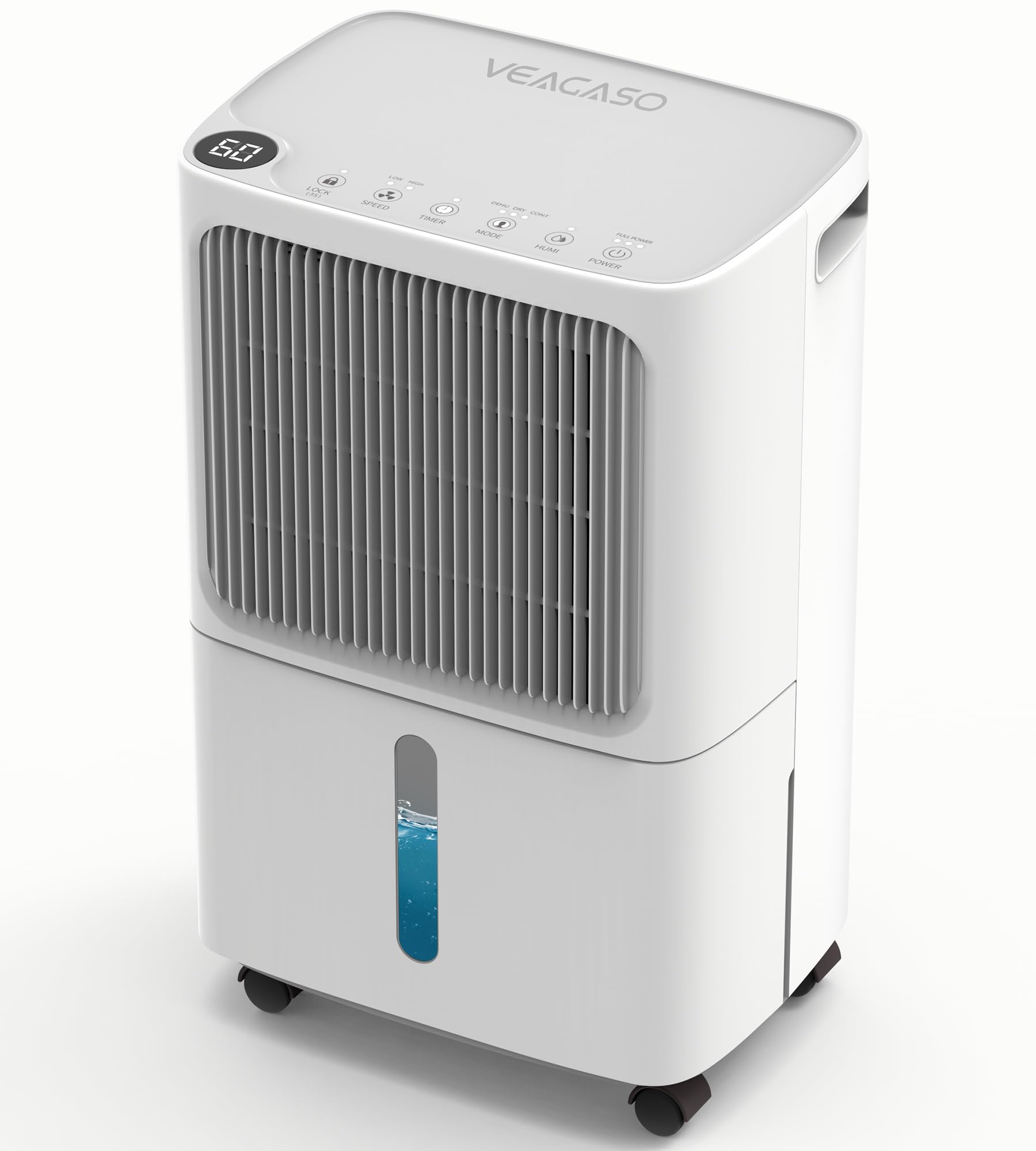 2500 Sq. Ft Energy Efficient Dehumidifier for Basement & Large Rooms - 34 Pint Capacity with Auto/Manual Drain, Digital Control Panel, Auto Defrost, 24H Timer & Child Lock - Perfect for Home, Office, Garage & Damp Spaces