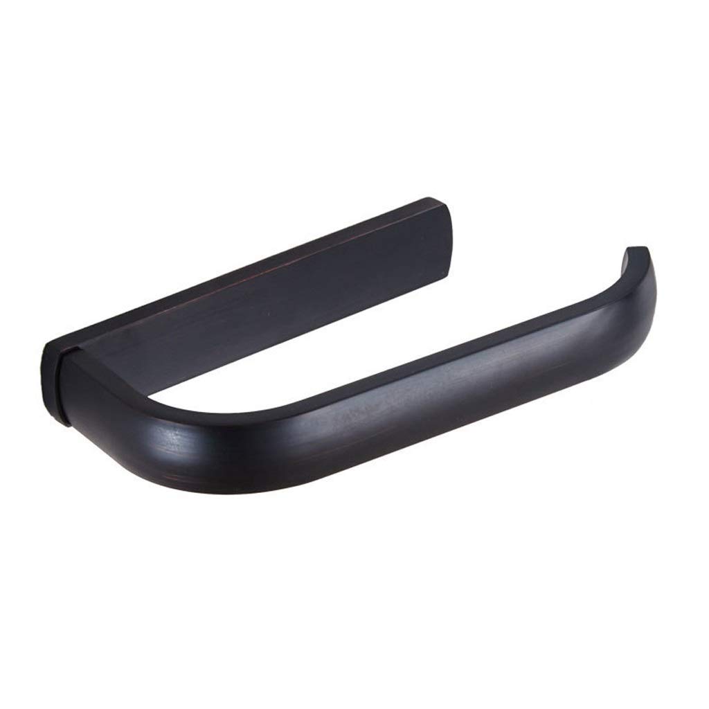 European Style Simple Black Toilet Paper Holder - Brass Bathroom Tissue Dispenser with 195mm Rod, Screw Mounted for Kitchen & Bathroom - Perfect for Modern Homes, Apartments, and Restrooms