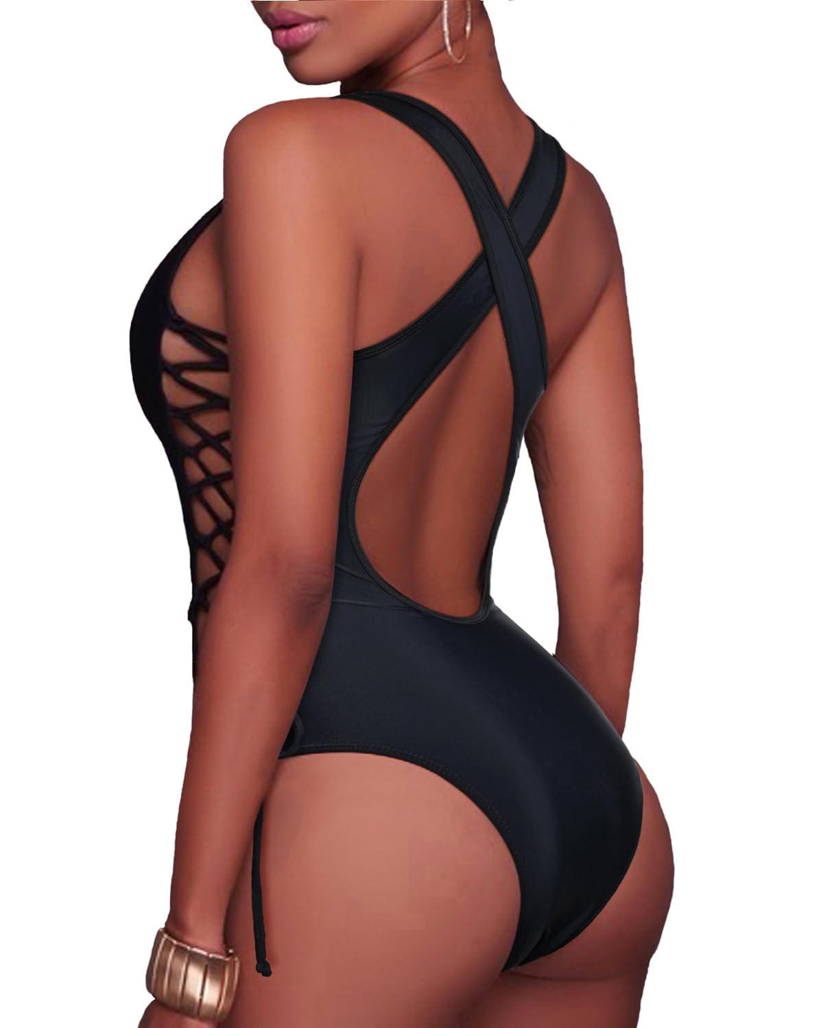 Holipick Women's Sexy One Piece Swimsuit - One Shoulder Monokini with Lace Up Detail | Perfect for Beach Vacations, Pool Parties & Summer Getaways