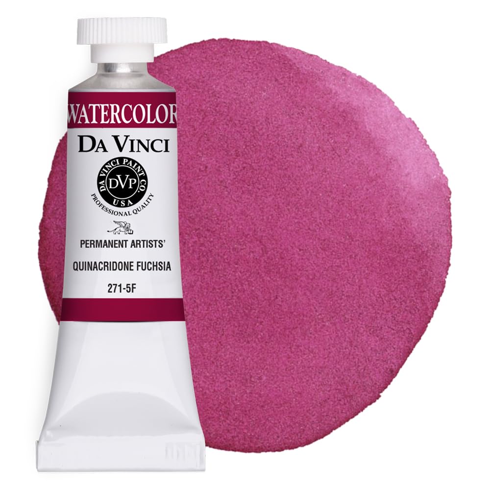Professional Artist Watercolor Paint - Quinacridone Fuchsia (15mL Tube) | High-Quality Pigment for Watercolor Painting, Illustration & Calligraphy | Perfect for Artists, Students & Hobbyists