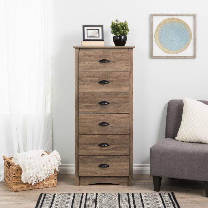Sonoma Tall 6 Drawer Chest - Solid Wood Dresser with Smooth Gliding Drawers (Available in 4 Colors) - Perfect for Bedroom, Nursery, or Closet Organization