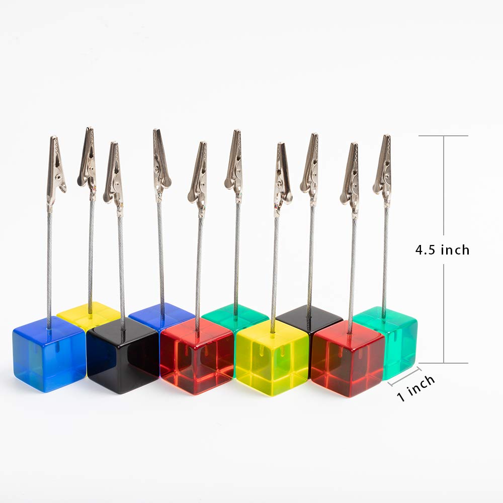 10pcs Colorful Table Number Holders - Name Place Card Stands, Memo Clips & Note Holders for Wedding, Party, Restaurant (Menu Card & Photo Display)
