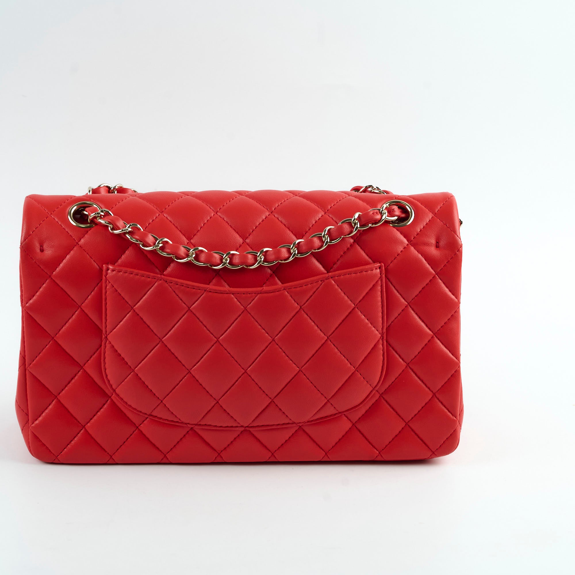 Chanel Medium Classic Flap Bag in Red Lambskin Leather - Luxury Handbag for Women, Perfect for Parties, Dates & Special Occasions
