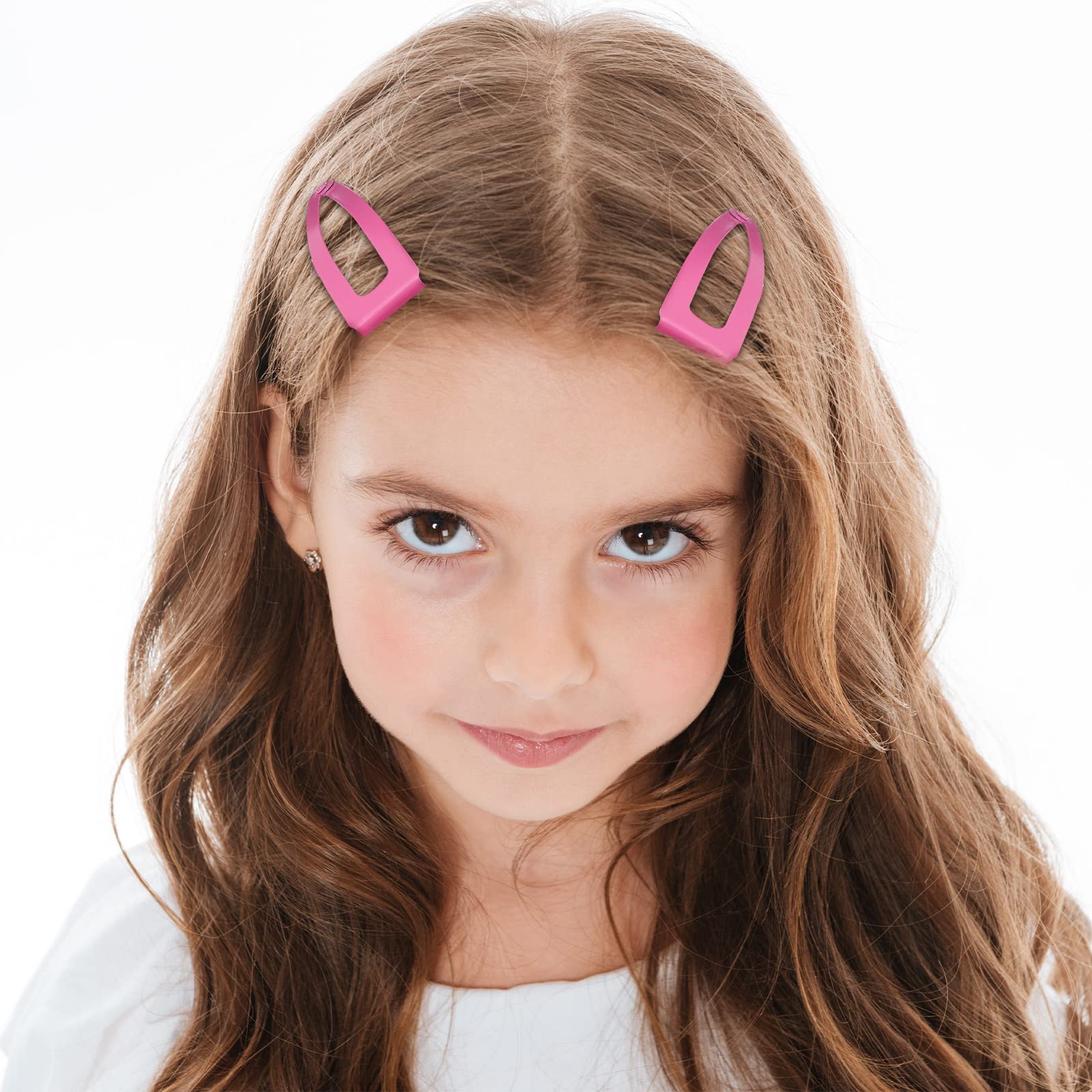 24 Pcs Hot Pink Double Grip Hair Clips - 2 Inch Metal Snap Barrettes for Women, Girls | Strong Hold for Thick Hair, Styling, Salon Use & DIY Hair Accessories | Perfect for Ponytails, Braids & Updos