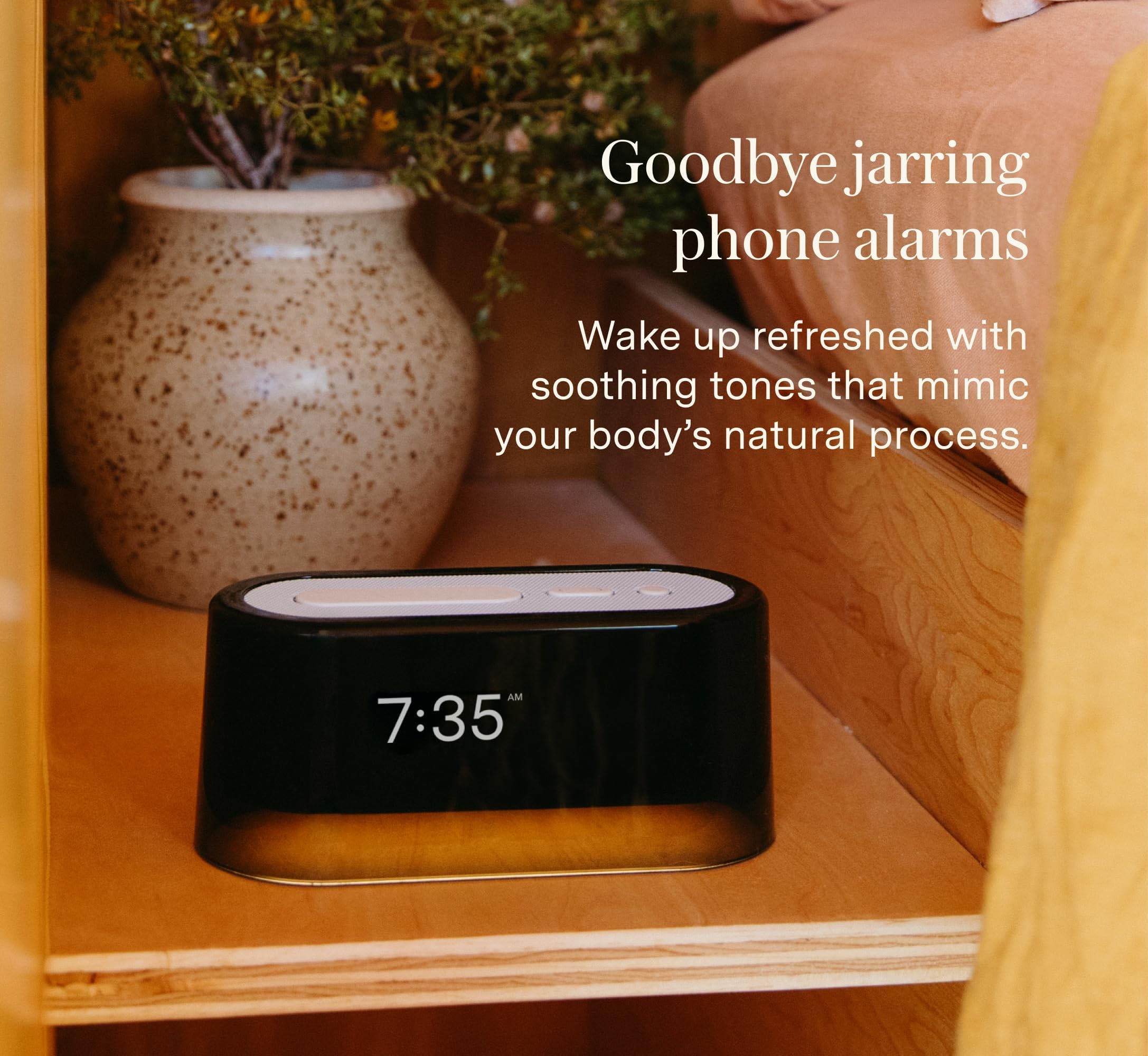 Loftie Smart Alarm Clock with Bluetooth Speaker, White Noise & Nightlight - Battery-Powered Bedroom Clock for Better Sleep (Black) | Perfect for Nightstands, Home Offices & Travel Use