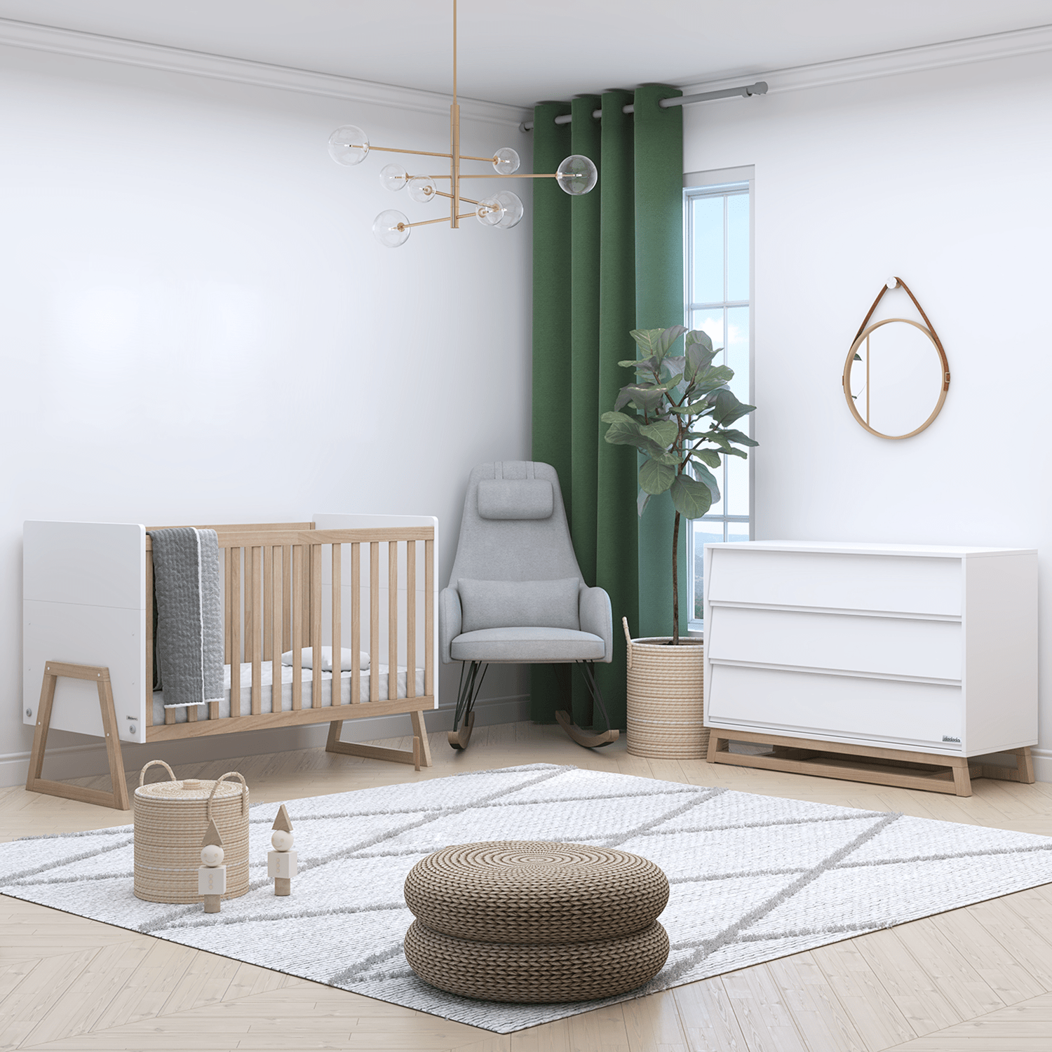 3-in-1 Convertible Baby Crib with Changing Table & Storage - Safe Toddler Bed for Nursery Room | Perfect for Newborns, Infants & Growing Kids