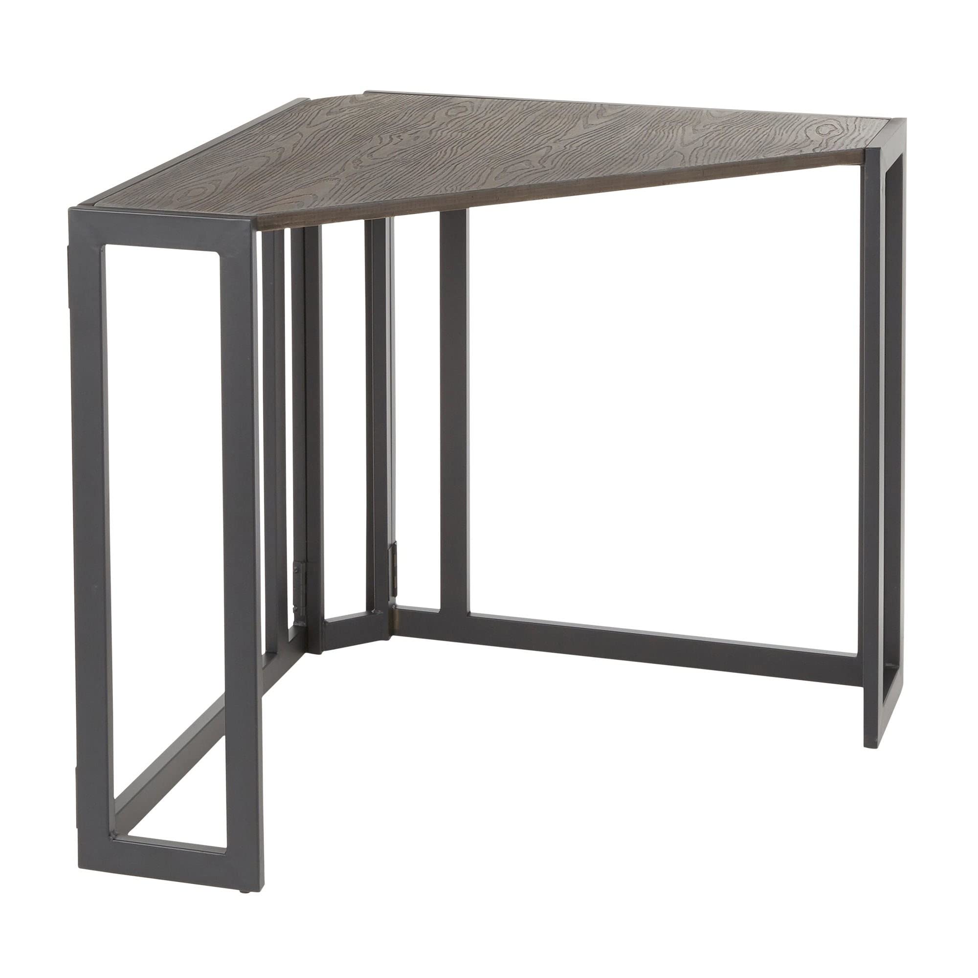 LumiSource Roman Corner Desk - Black Home Office Computer Desk for Small Spaces, Bedroom, Gaming & Farmhouse Style | Compact Writing & Workstation Solution