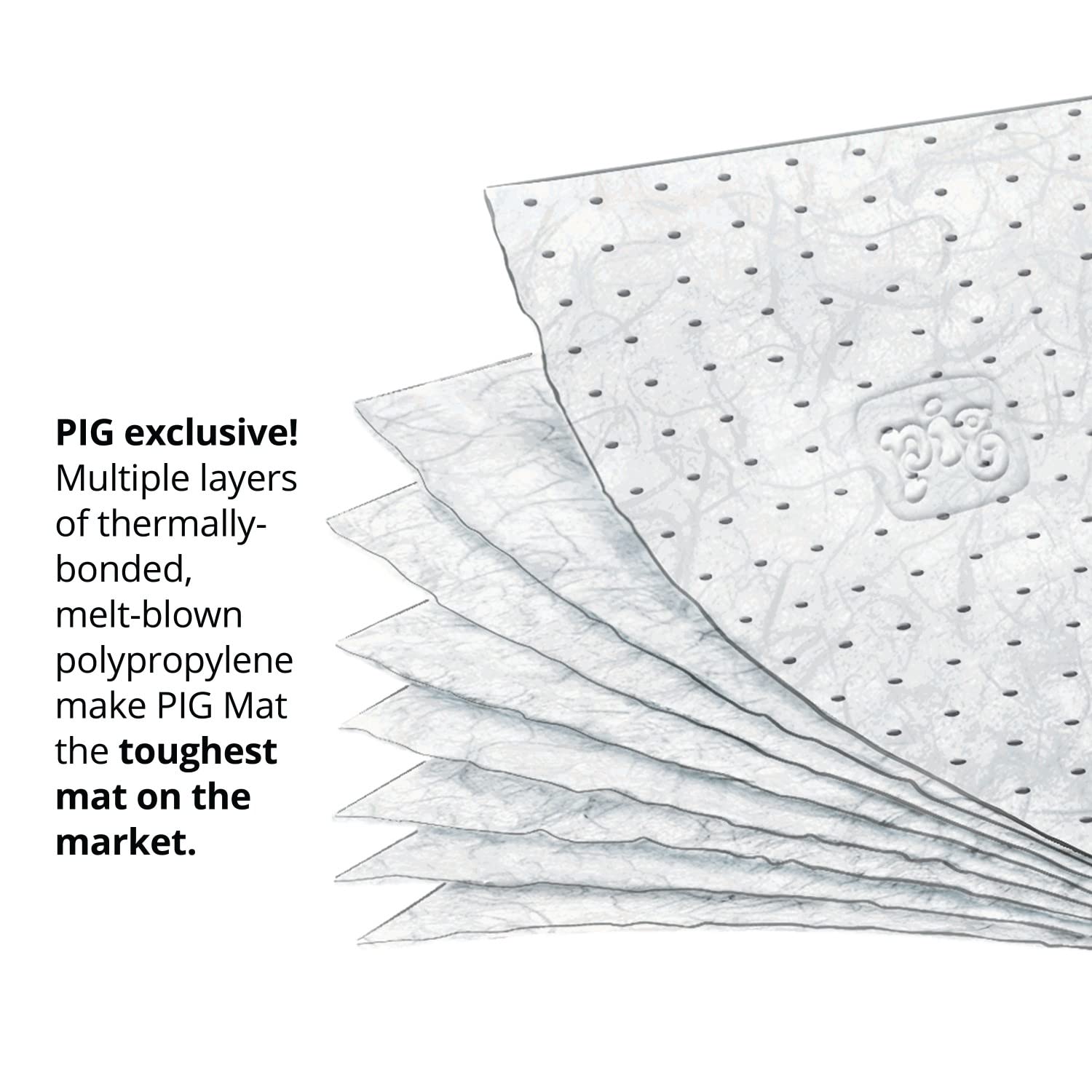 Oil Absorbent Mat Roll - Heavyweight Industrial PIG MAT424 | 32.4 Gallon Capacity | 150ft x 24in | for Garage, Workshop & Factory Spill Cleanup | Non-Slip Oil Only Absorbent Pad