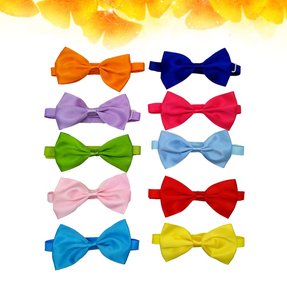 Balacoo 10pcs Adjustable Dog Collars with Bows - Handcrafted Pet Neck Decorations for Dogs & Cats - Perfect for Pet Parties, Photo Shoots & Daily Fashion Accessories