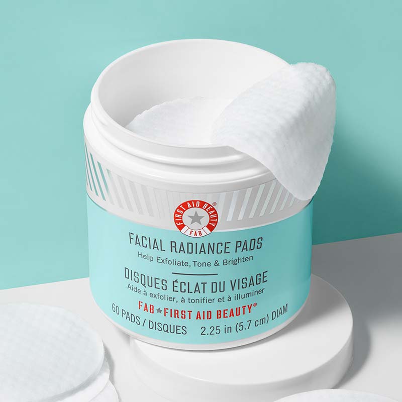 First Aid Beauty Facial Radiance Pads - Exfoliating & Brightening Treatment for Glowing Skin | Perfect for Daily Skincare Routine & Travel