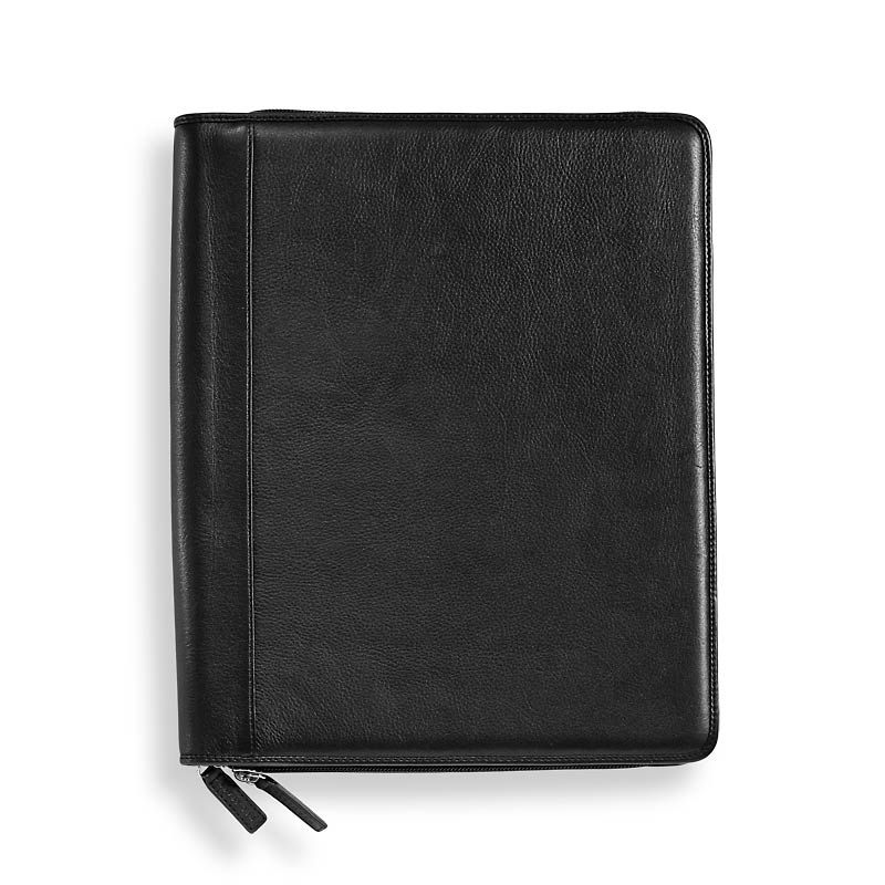 Premium Leather Executive Zip Folio - Professional Business Portfolio Organizer with Multiple Pockets for Documents, Cards & Accessories - Ideal for Office, Meetings & Travel