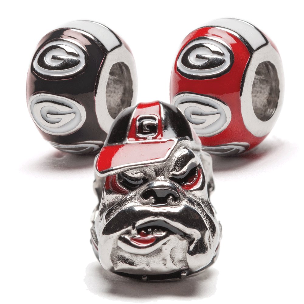 Officially Licensed University of Georgia UGA Bulldogs Jewelry Set - Black & Red Stainless Steel Charms | Perfect for Game Day, Graduation Gifts & Alumni Pride | UGA Gifts, Georgia Bulldogs Merchandise