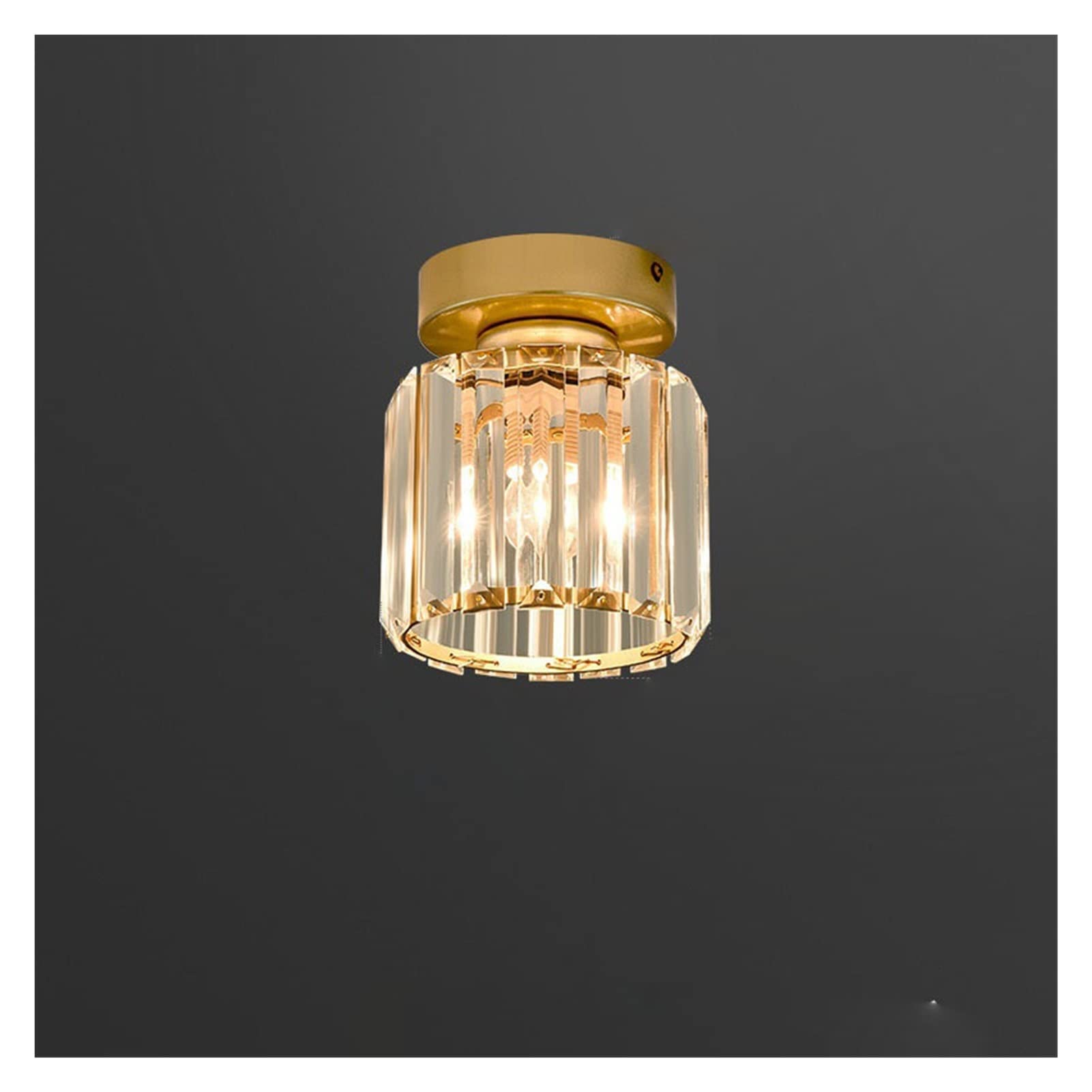 Modern LED Crystal Ceiling Lamp - Luxury Porch & Balcony Lighting, Energy-Efficient Indoor/Outdoor Fixture (4 Color Options) - Perfect for Entryway, Hallway, and Contemporary Home Decor