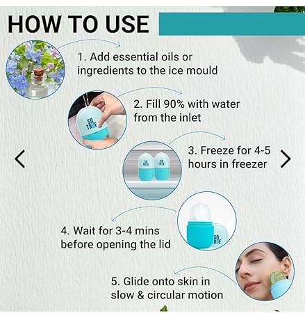 Ice Roller for Face & Body - Reduce Puffy Eyes, Acne & Pimples - Portable & Unbreakable Facial Massager for Glowing Skin - Perfect for Home, Travel & Skincare Routine