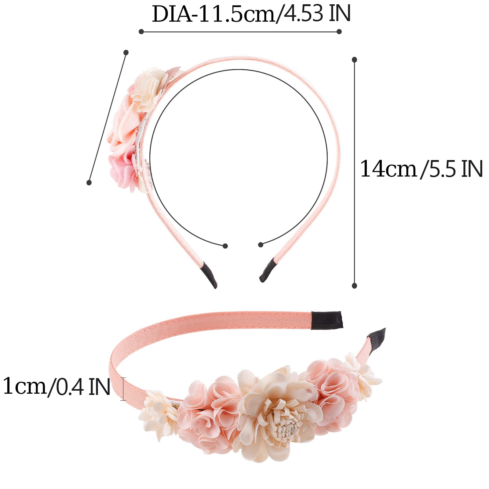 Floral Hairbands for Girls & Toddlers - 2 Pack Plastic Flower Hair Accessories for Kids | Perfect for Birthday Parties, Weddings & Daily Wear