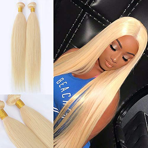 SeraphicWig 613 Blonde Human Hair Extensions - 100% Real Silky Straight Bundles for Women (1 Bundle 24inch 100g) | Perfect for Daily Wear, Parties & Special Occasions