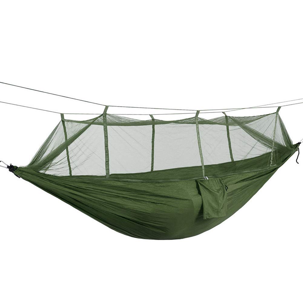 Portable Camping Hammock with Mosquito Net - Lightweight & Durable Outdoor Hammock for Backpacking, Hiking, Travel - 5 Colors (Olive Drab, Blue, Gray, Green, Black) - Perfect for Camping, Beach, Backyard & Patio Relaxation