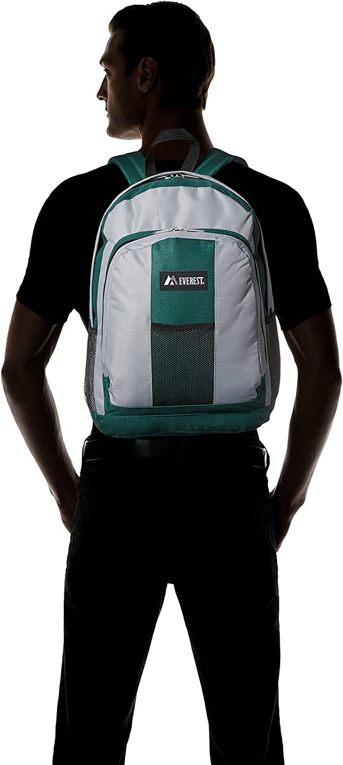 Everest Large Travel Backpack with Multiple Pockets - Durable Green/Gray Hiking Backpack for Men & Women - Perfect for Camping, Hiking, Air Travel and Outdoor Adventures