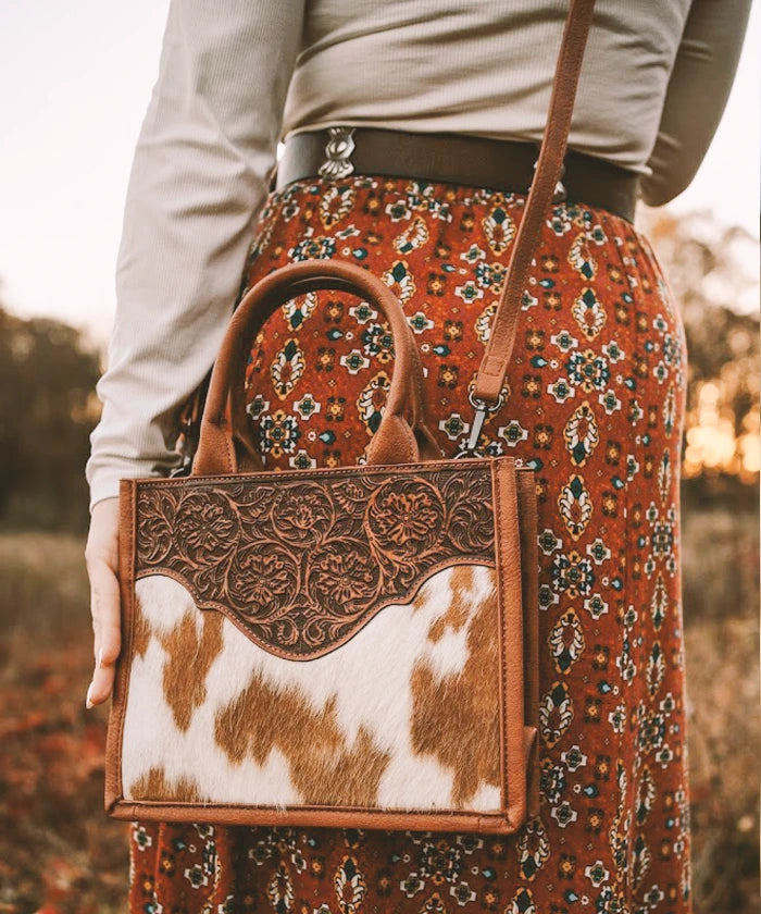 Trinity Ranch Embossed Floral Concealed Carry Tote Bag for Women - Stylish CCW Purse with Hidden Gun Pocket - Perfect for Everyday Carry, Travel & Personal Protection
