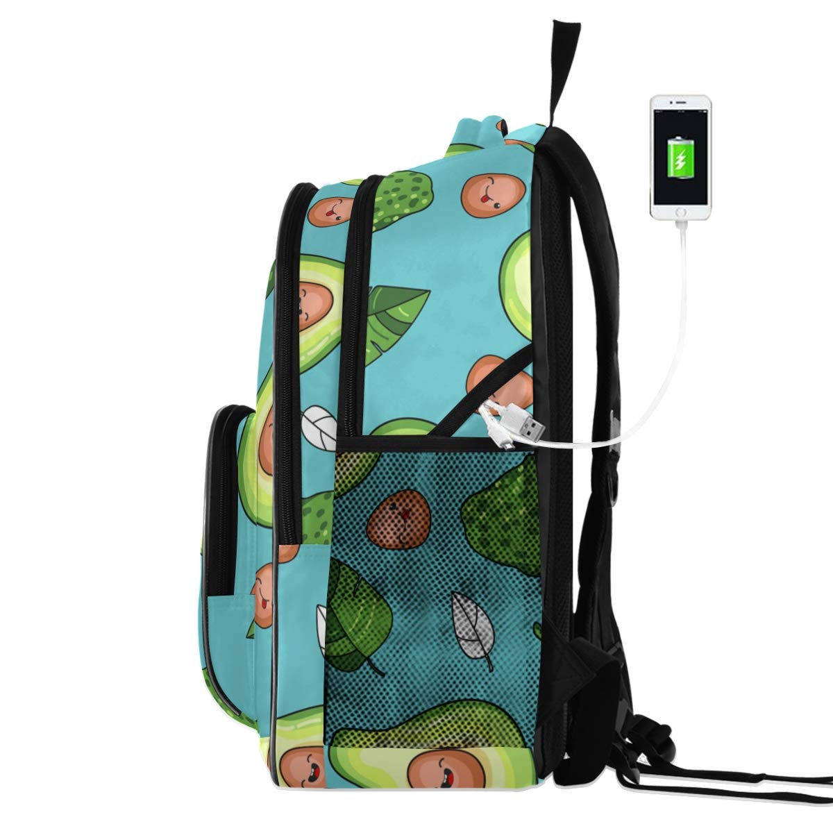 ALAZA Cute Avocado Print Backpack - Lightweight School Bag for Teens & Kids, Durable Bookbag for Elementary Students, Waterproof Daypack for Travel & Outdoor Activities