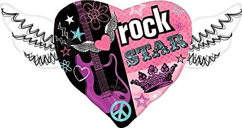 Rock Star Birthday Party Supplies - Rocker Girl Guitar Balloon Bouquet Decorations for Rock & Roll Theme Party, Concert Celebration, Music Lover Gifts & Kids Room Decor