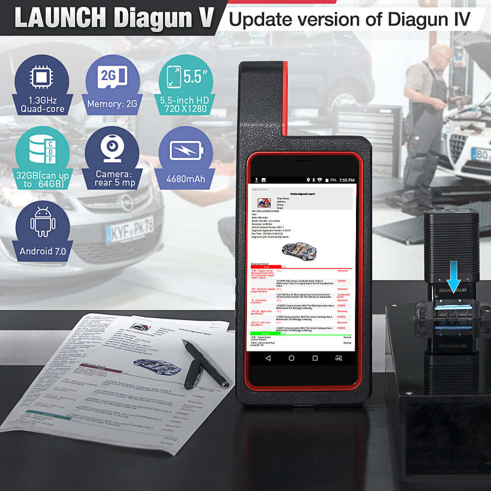 2025 LAUNCH X431 Diagun V - Professional OBD2 Scanner for ECU Coding & Bidirectional Testing | Car Diagnostic Tool for Mechanics & DIY Auto Repair | Compatible with Most Vehicles