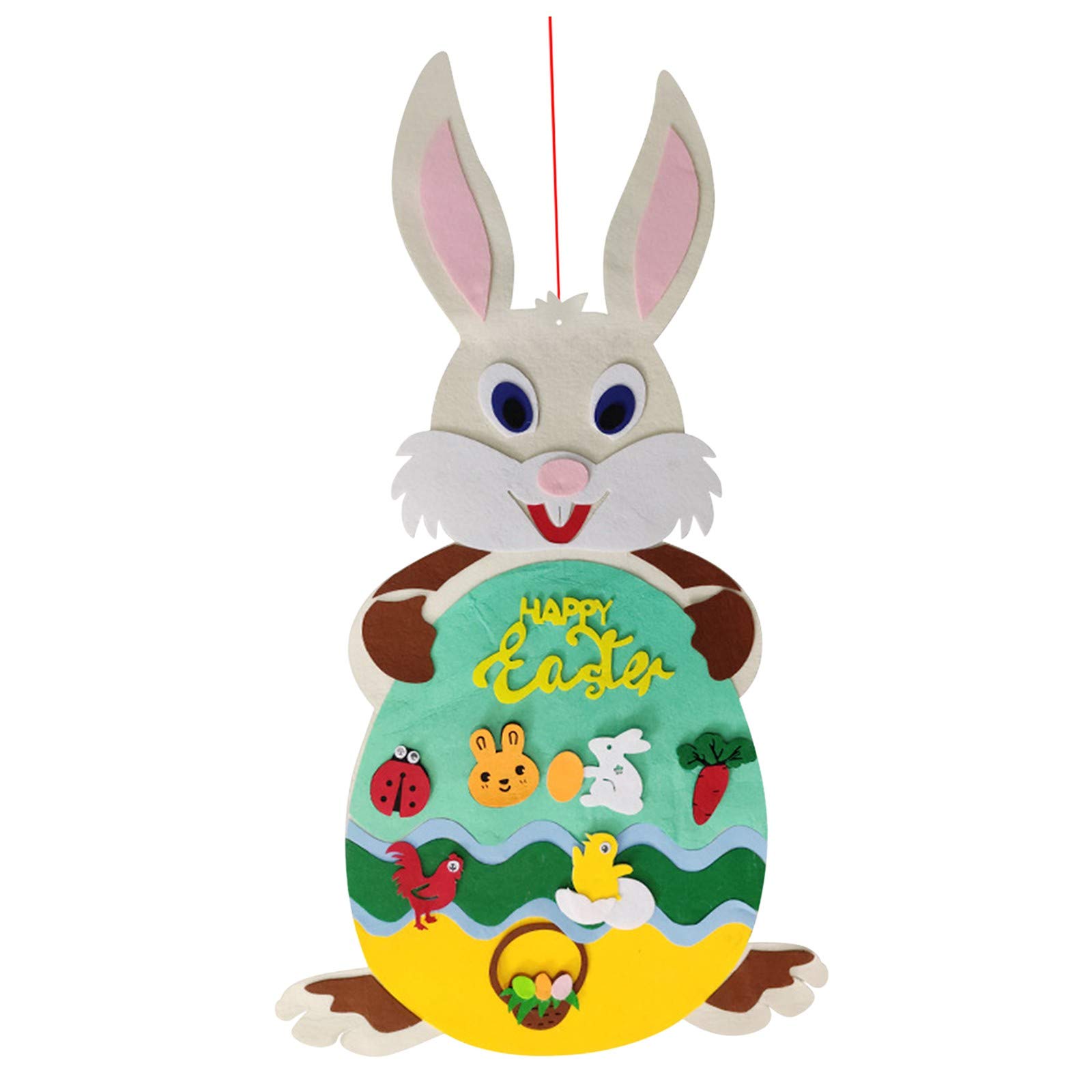 Easter DIY Bunny Craft Kit for Kids - Rabbit Wall Hanging Decor with Ornaments - Fun Holiday Home Decor & Classroom Activity for Spring Celebrations