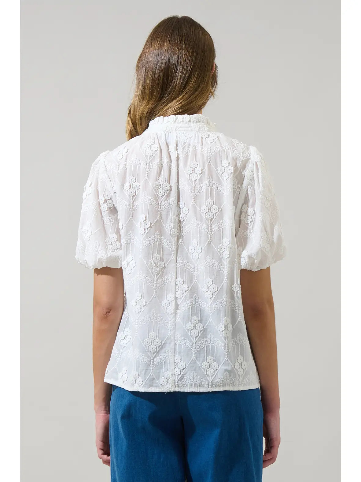 Joicy Embroidered Women's Blouse - Elegant Floral Embroidered Tops for Casual Wear & Summer Outfits