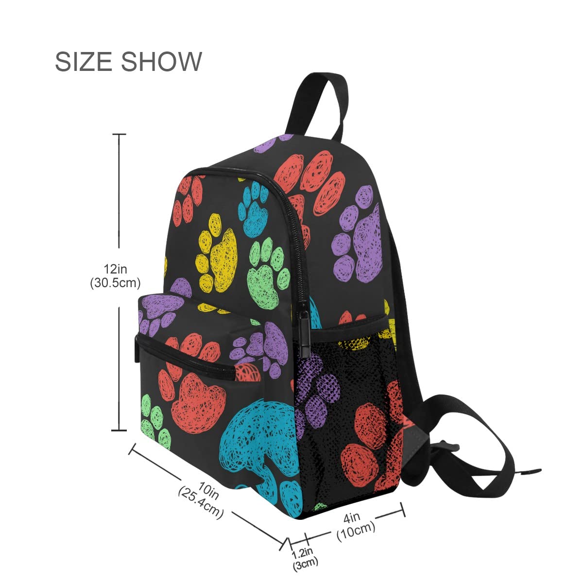 **JIPONI Cute Rainbow Dog Paw Print Toddler Backpack for Girls & Boys - Lightweight Preschool Backpack with Adjustable Chest Strap & Pockets - Perfect for Daycare, Travel, and School**