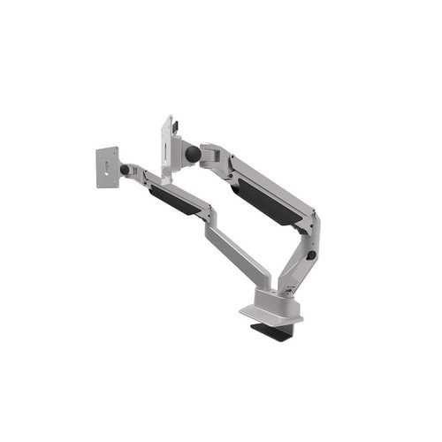 Compulocks Dual Arm Monitor Stand - Silver, Heavy Duty VESA Mount for 24