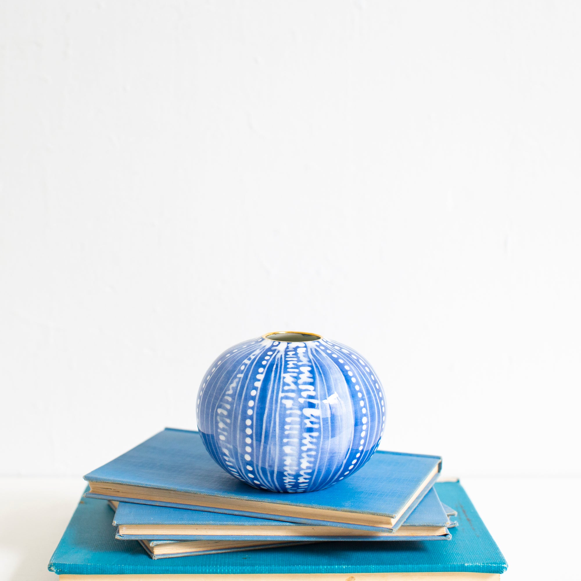 Calypso Indigo Glass Bud Vase - Small Flower Vase for Home Decor, Wedding Centerpieces, and Tabletop Arrangements