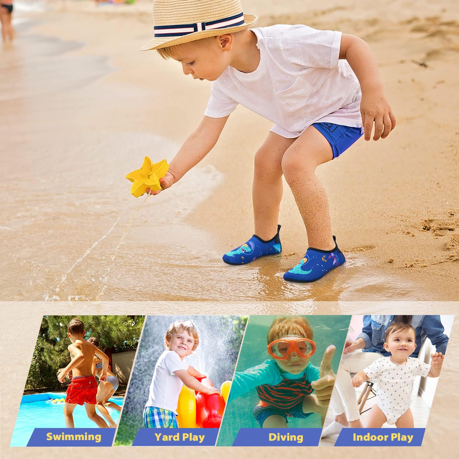 **Kids Water Shoes - Quick Dry Soft Mesh Swim Shoes for Beach, Pool & Outdoor Activities**